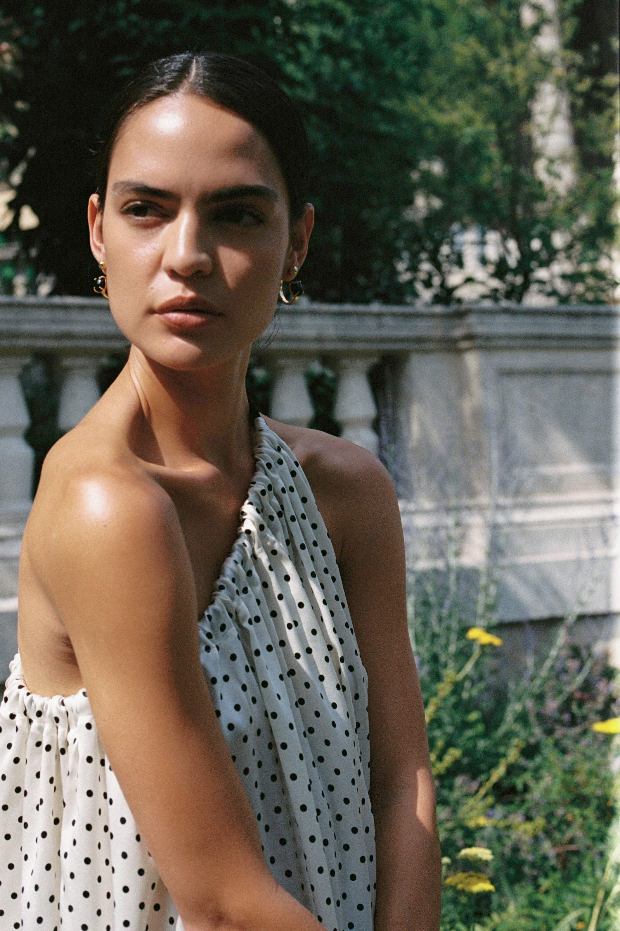 Camilla Top White Polkadot