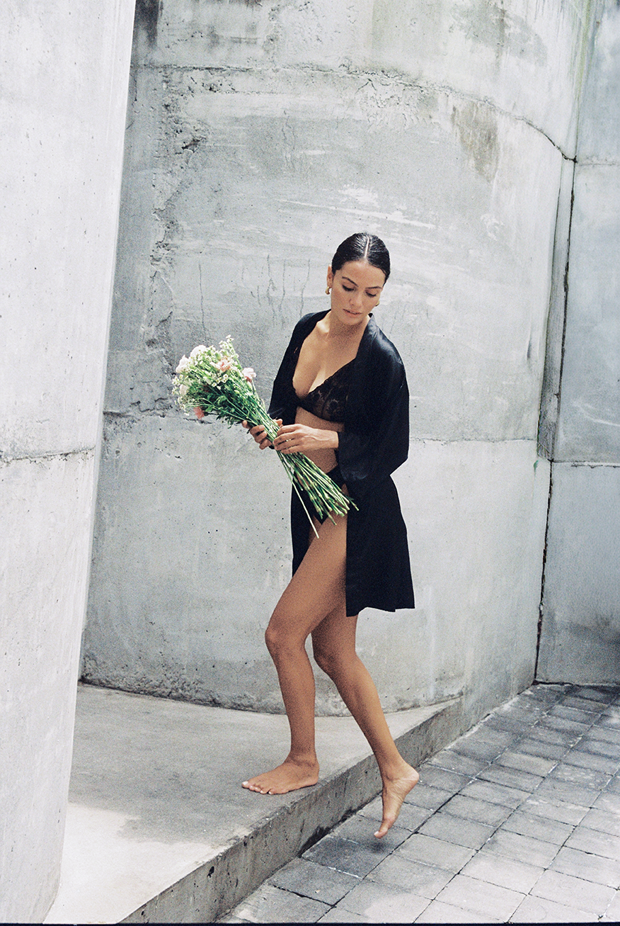 Elise Silk Robe Noir