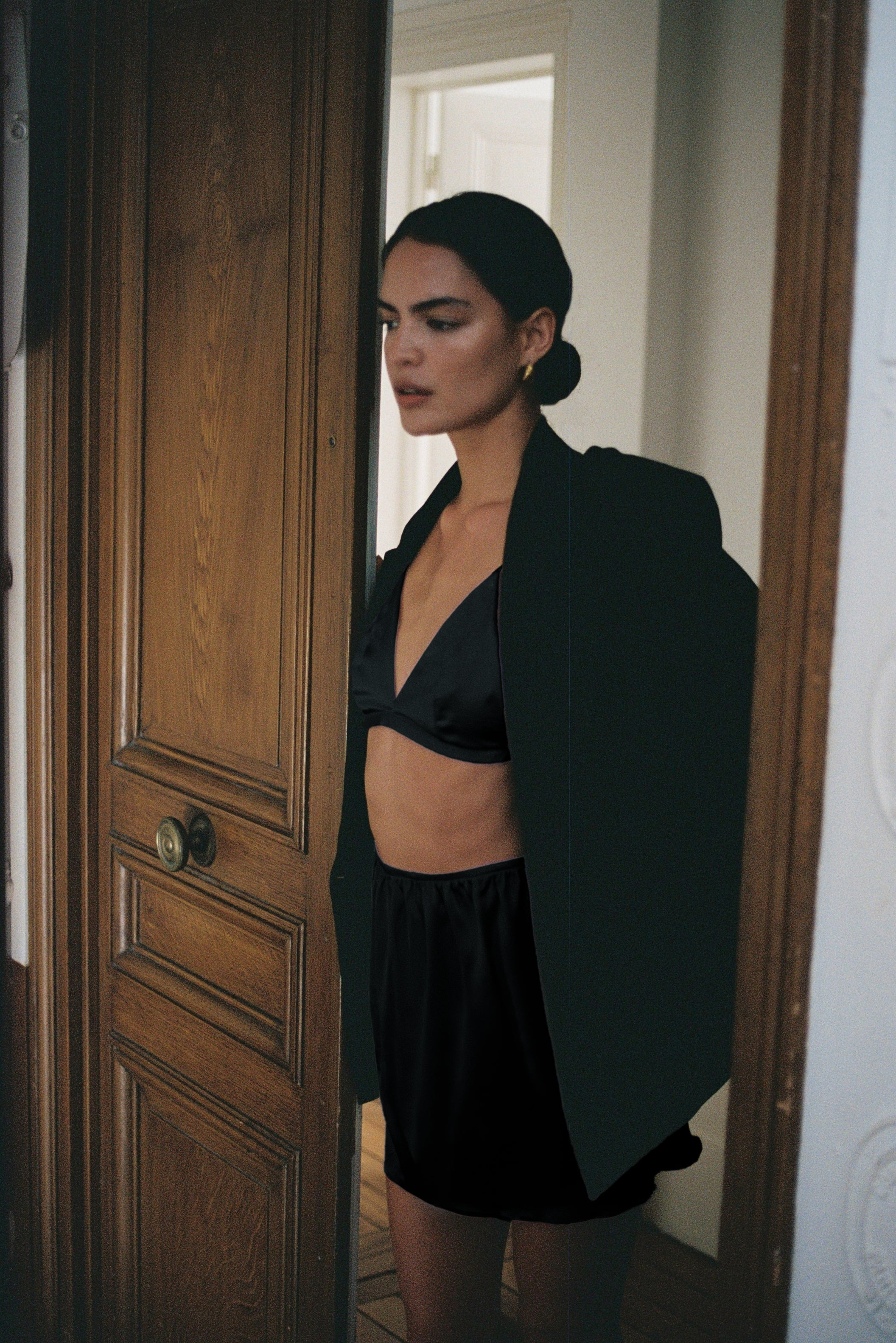 Louisa Skirt and Harriette Bralette Noir 