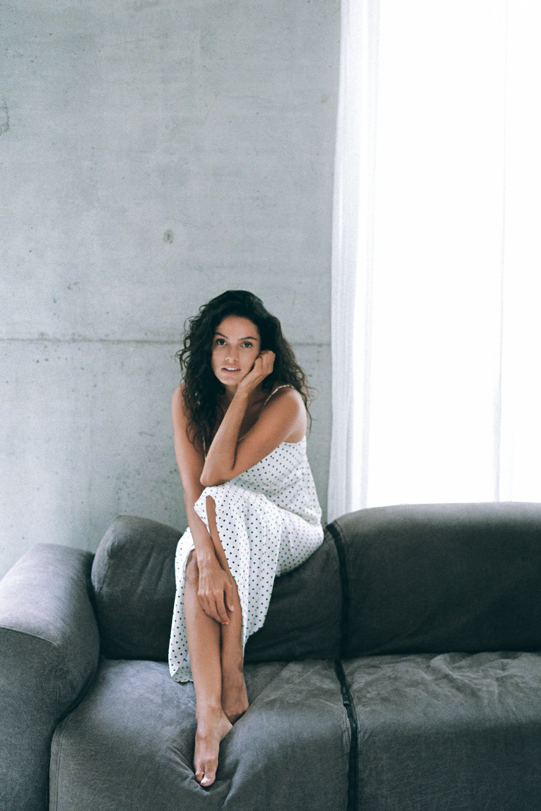 Loulou Silk Cami White Polkadot