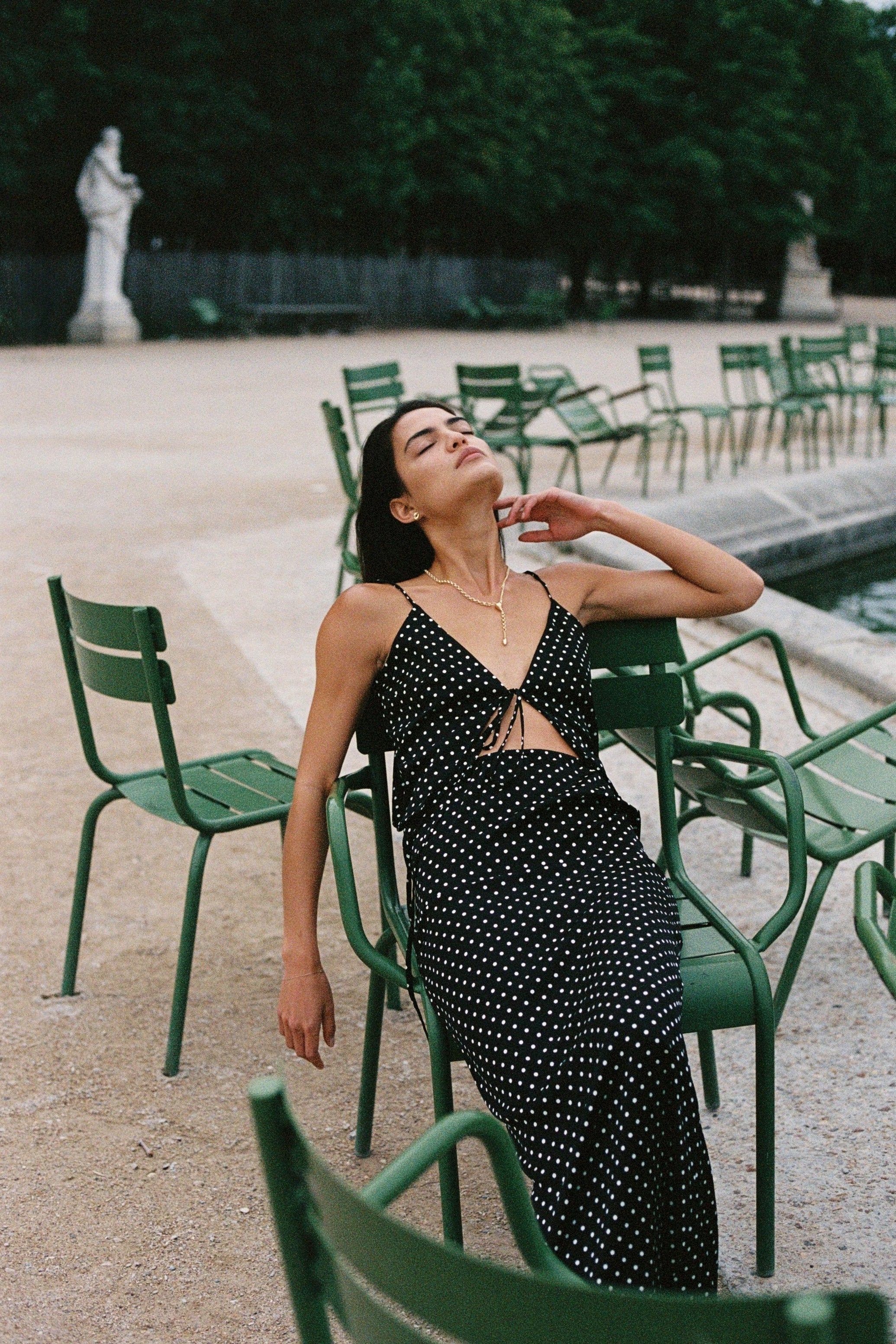 Margot Tie Top and Juliette Skirt Polkadot Noir