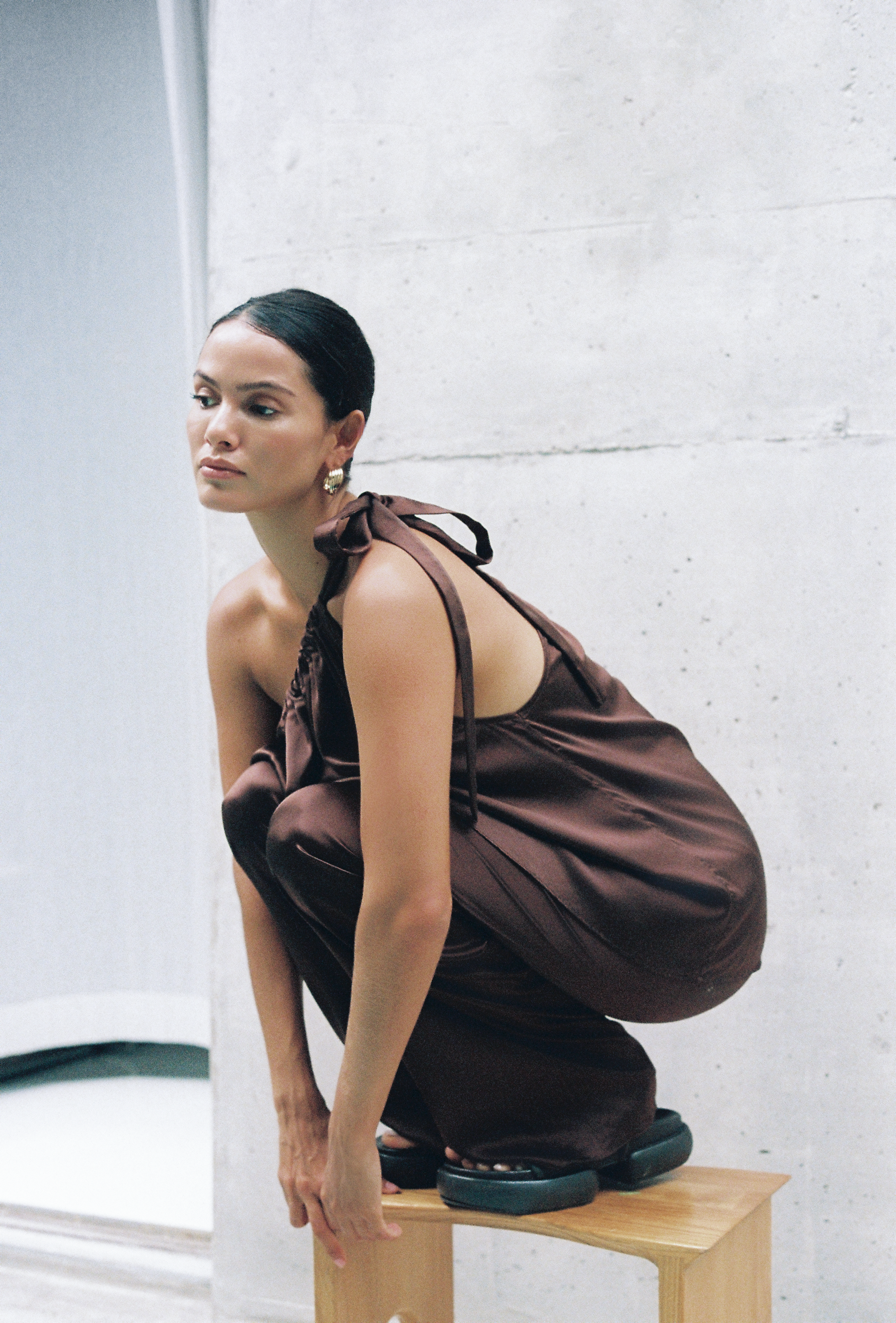 Harper Silk Pants Chocolate